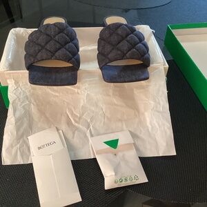 Bottega Veneta New with Box Denim Slides side38